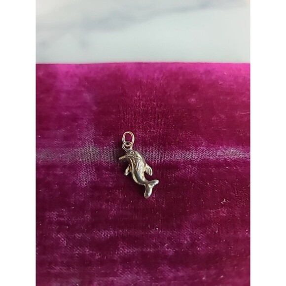 925 Dolphin Charm Pendant Vintage - Picture 2 of 10